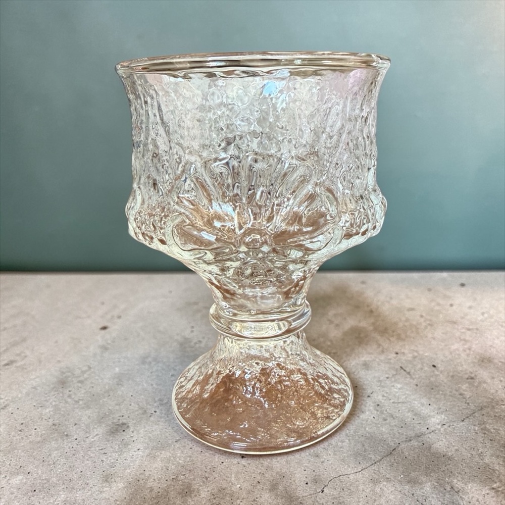 Anchor Hocking Rainflower Vintage Clear Glass Champagne Sherbet Cups Set of 8 - Picture 3 of 7